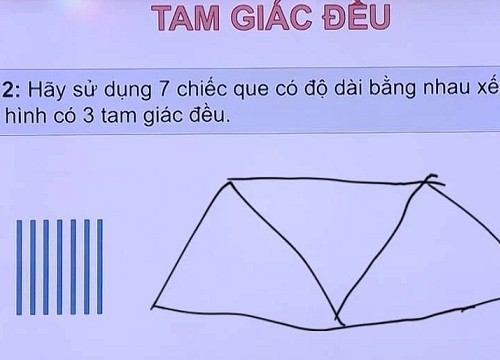 Câu đố mẹo Toán học siêu dễ: "Ghép 7 que thành 3 hình tam giác đều?", trả lời dưới 10 giây chứng tỏ IQ bạn rất cao!