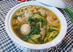 Canh cua khoai sọ rau rút