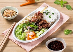 Bún thịt heo xiên sả nướng