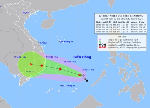 Áp thấp nhiệt đới hình thành trên Biển Đông, thời gian tác động đến đất liền rất nhanh