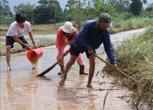 Người dân vùng lũ Quảng Ngãi khẩn trương dọn dẹp nhà cửa sau lũ