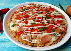 Cách làm pizza bằng mì tôm và trứng kiểu Việt Nam cực lạ miệng