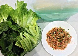 Tép rong um cuốn bánh tráng: Đơn giản mà ngon