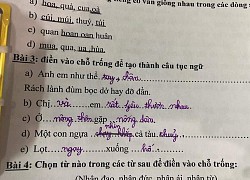 Học sinh cấp 1 làm bài tập điền câu tục ngữ: Toàn chế ra những câu giời ơi đất hỡi, giáo viên chấm bài cười muốn bung phổi!