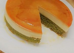 Cách làm bánh bông lan Flan trà xanh đơn giản không cần lò nướng thơm ngon