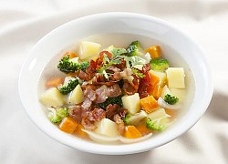 Canh rau củ ba rọi xông khói