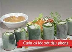 Cuốn cá lóc xốt đậu phộng