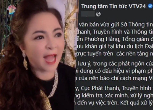 Bà Phương Hằng bị VTV24 chỉ đích danh: "Có dấu hiệu vi phạm pháp luật, tung tin sai sự thật"