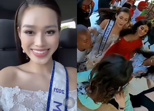 Đỗ Hà 'zẩy đầm' tại Miss World, đeo ngược dải băng Vietnam