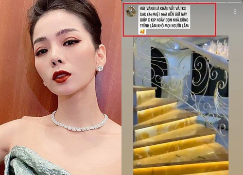 Lệ Quyên khoe dát vàng cầu thang trong biệt thự mới