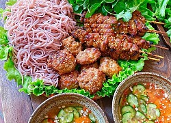 Bún thịt xiên nướng từ nồi chiên không dầu