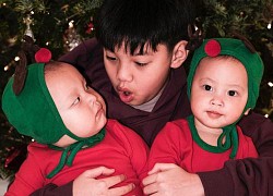 Trọn bộ ảnh Noel của 3 nhóc tì nhà Hà Hồ: Leon vẫn chuyên "tấu hề"