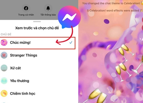 Messenger vừa update thêm theme mới siêu xinh dành cho những buổi tiệc tùng cuối năm, check xem tài khoản của bạn đã có chưa?