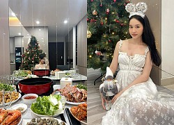 Mặc ồn ào kiện tụng, Trúc Anh tươi tắn đón Noel, khoe cảnh vào bếp