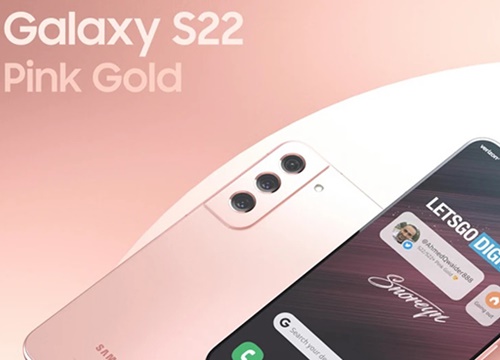 Tạo hình Galaxy S22/ Galaxy S22+ màu Hồng vàng đẹp lung linh