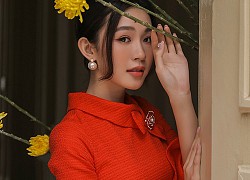 Áo dài vải tweed cho nàng du xuân