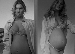 Thiên thần nội y Elsa Hosk mặc nội y táo bạo cận ngày sinh con