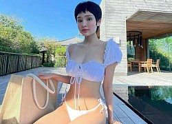 Lâu lâu mới thấy Hiền Hồ diện bikini: Mặt học sinh body phụ huynh, áo trễ nải như sắp tụt khoe đường cong "bốc lửa"