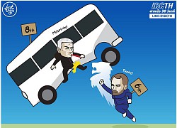 Ảnh chế: Sư tử xanh Chelsea húc bay xe bus trắng của Mourinho