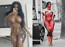 Tranh cãi nảy lửa Cardi B dán độc sticker che vùng nhạy cảm, lộ 98% body phồn thực trên Instagram