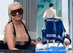 Christina Aguilera khoe body đẫy đà, hành động thân mật với hôn phu