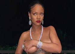 Rihanna gây sốc khi tung ảnh bán nude khoe vòng 1 ngồn ngộn, chỉ dùng tay che phần nhạy cảm