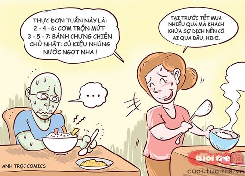 Ông chồng khóc thét với thực đơn ngày 'hậu Tết'