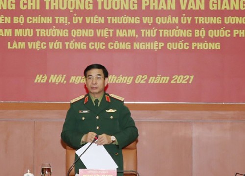 Thứ trưởng Bộ Quốc phòng làm việc với hai Tổng cục