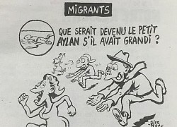 Loạt scandal gây rúng động của tạp chí trào phúng Charlie Hebdo vẽ Nữ hoàng Anh "chẹt cổ" Meghan, đến đứa trẻ di cư đã chết cũng không buông tha