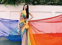 Mặc thiết kế với thông điệp ủng hộ LGBT+, Á hậu Ngọc Thảo nổi bật trước bạn bè quốc tế