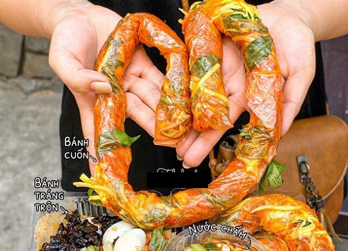 Bánh tráng cuốn dài 1 mét ở Sài Gòn khiến dân tình sốt xình xịch