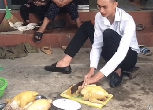 Ra mắt nhà bạn gái, thanh niên làm vỡ đĩa khi chặt gà