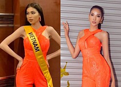 Sau 3 lần 'đụng hàng' Hương Giang, Ngọc Thảo mặc lại jumpsuit của Hoàng Thùy ở Miss Grand