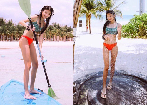 Con gái Trương Ngọc Ánh lộ thân hình chuẩn diện bikini khi mới 12 tuổi