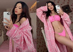 Đâu cần ra biển, Chi Pu nhập đại hội bikini tại phòng ngủ: Đường cong còn "nóng" hơn thời tiết, ai chơi lại được đây!