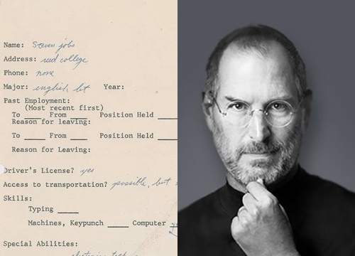 Đơn xin việc của Steve Jobs giá hơn 200.000 USD