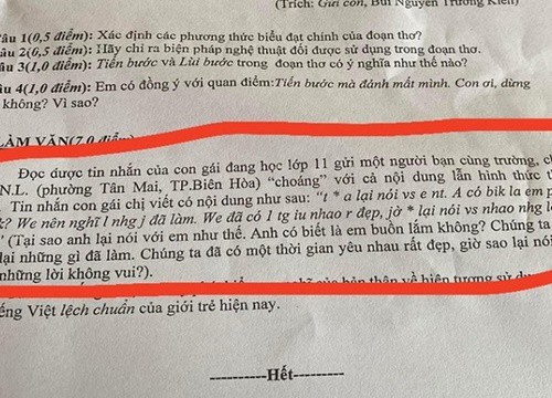 Đề văn yêu cầu phân tích đoạn hội thoại 'teencode'