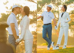 Mỹ Ngọc Bolero 'khoá môi' chồng đại gia trên sân golf