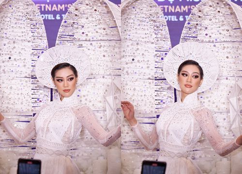 Cận cảnh trang phục dân tộc Việt Nam tại Miss Universe, Khánh Vân "mở kén" bước ra kiêu hãnh