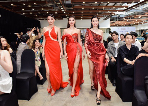 Mâu Thủy so tài catwalk cùng Minh Tú - Thúy Vân: Thần thái đang ngời ngời thì tự nhiên... vấp một cái