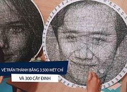 Chàng trai TP.HCM vẽ chân dung Trấn Thành bằng đinh, chỉ