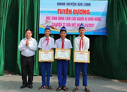 Khen thưởng 3 nam sinh lớp 8 cứu nhóm học sinh lớp 10 đuối nước