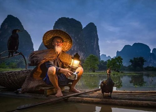 Độc đáo nghệ thuật câu cá trên sông bằng... chim cốc