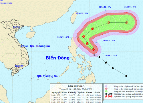 Bão Surigae suy yếu nhanh, ít khả năng đi vào biển Đông