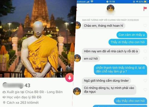 SỐC: Sư thầy cơ bắp cuồn cuộn bị bắt gặp chơi Tinder, muốn khuyên mọi người tránh xa tà dâm