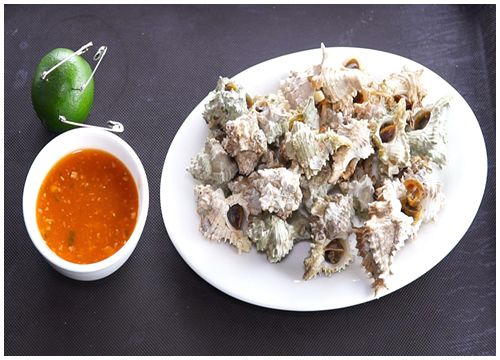 Ốc gai hấp sả nướng than hoa