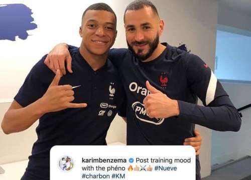 Benzema thân thiết với sao trẻ Mbappe trong đợt tập trung cùng tuyển Pháp