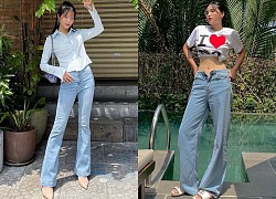 Combo sơmi, quần jeans phủ sóng thời trang đường phố của dàn sao Việt