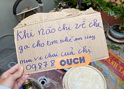 Mảnh bìa của chị mua ve chai gửi cho chủ nhà, đọc kỹ dòng chữ ai cũng phải trầm trồ