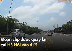 Ôtô suýt gây tai nạn vì không nhường đường cho xe cảnh sát ở Hà Nội